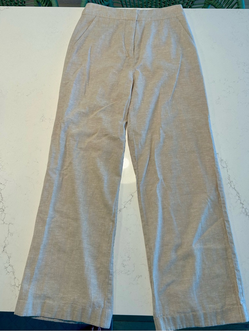 Dynamite Neutral Linen-Blend Wide Leg Pants size 2